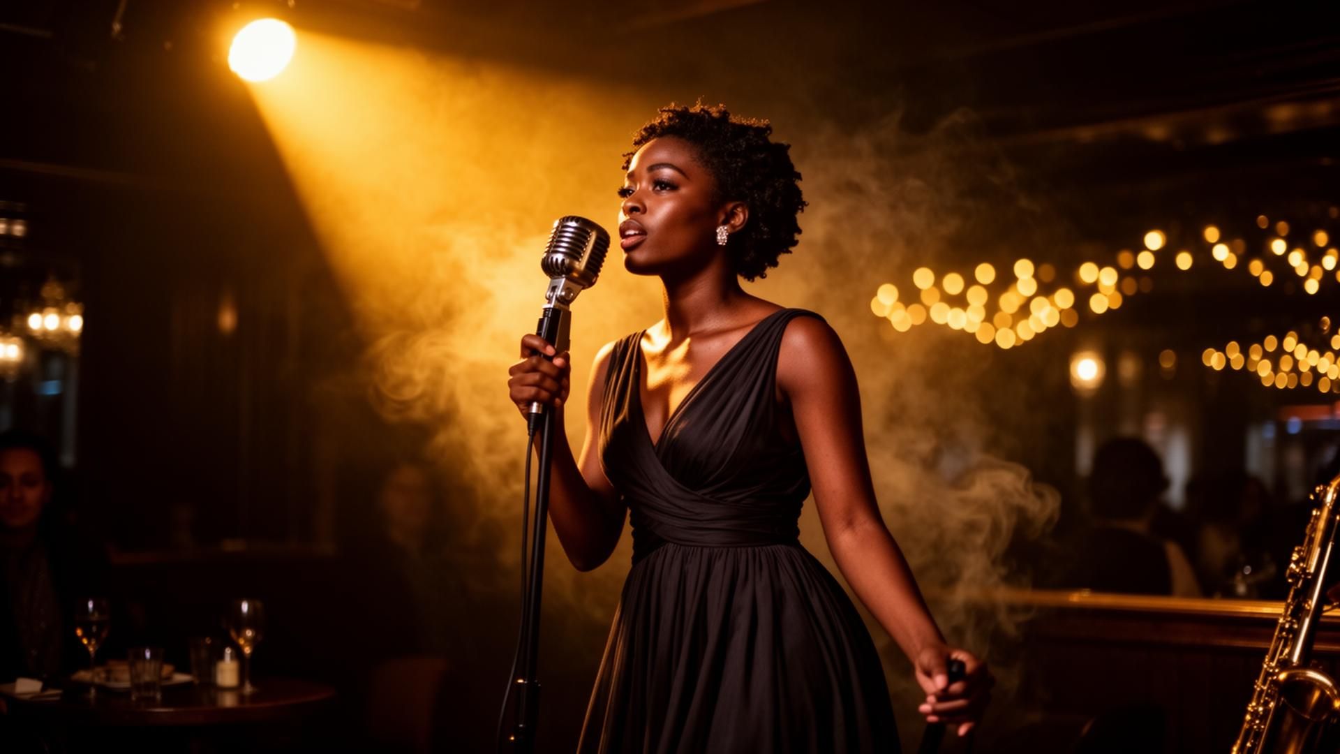 Sarah Lema performing on stage